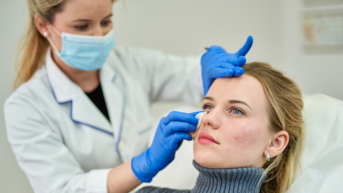 Doctor with patient