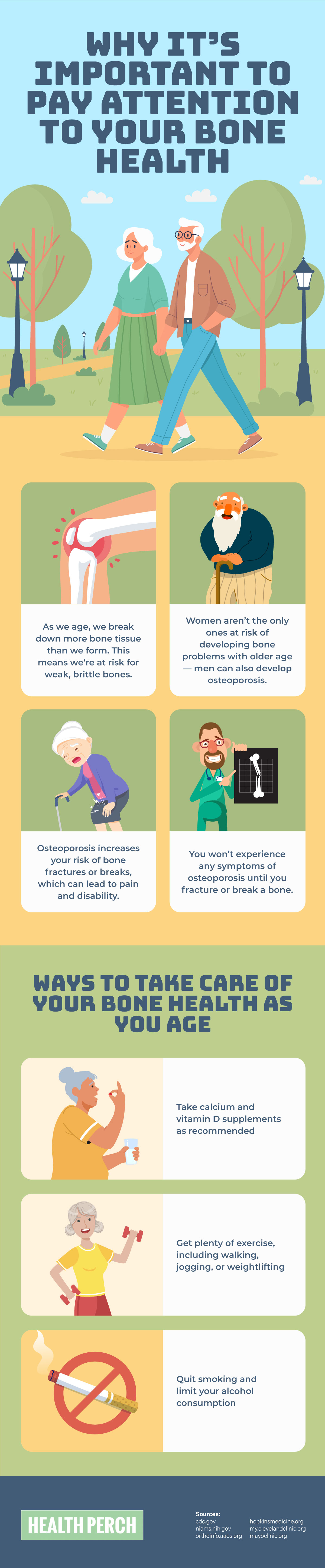 Pay Attention to Bone Health as You Get Older Infographic