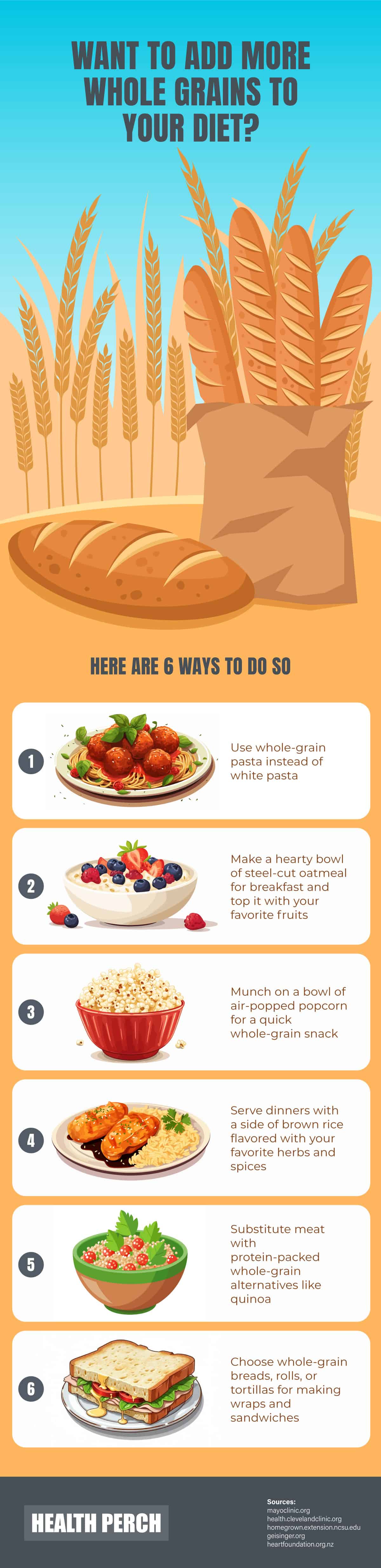 Include More Whole Grains in Your Diet Infographic