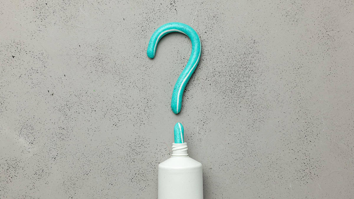 Ointment tube with question mark