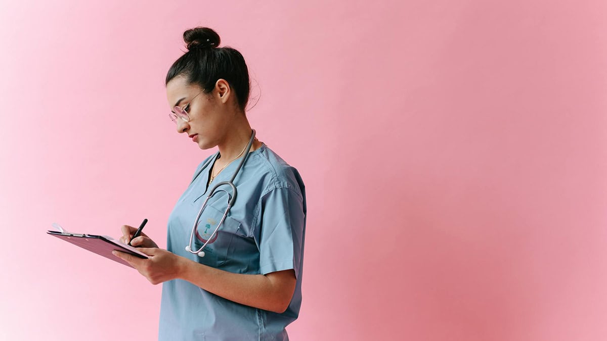 Doctor holding a notepad