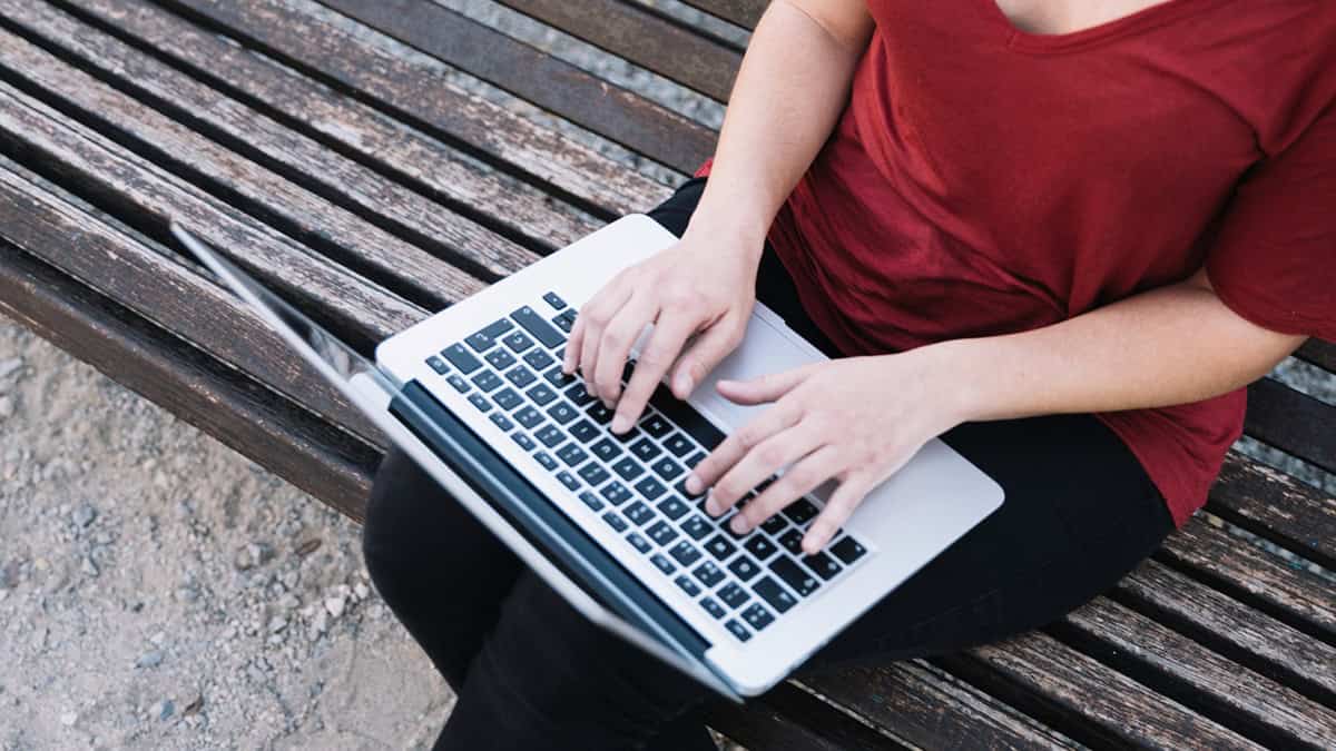 Women searhing the web on a laptop